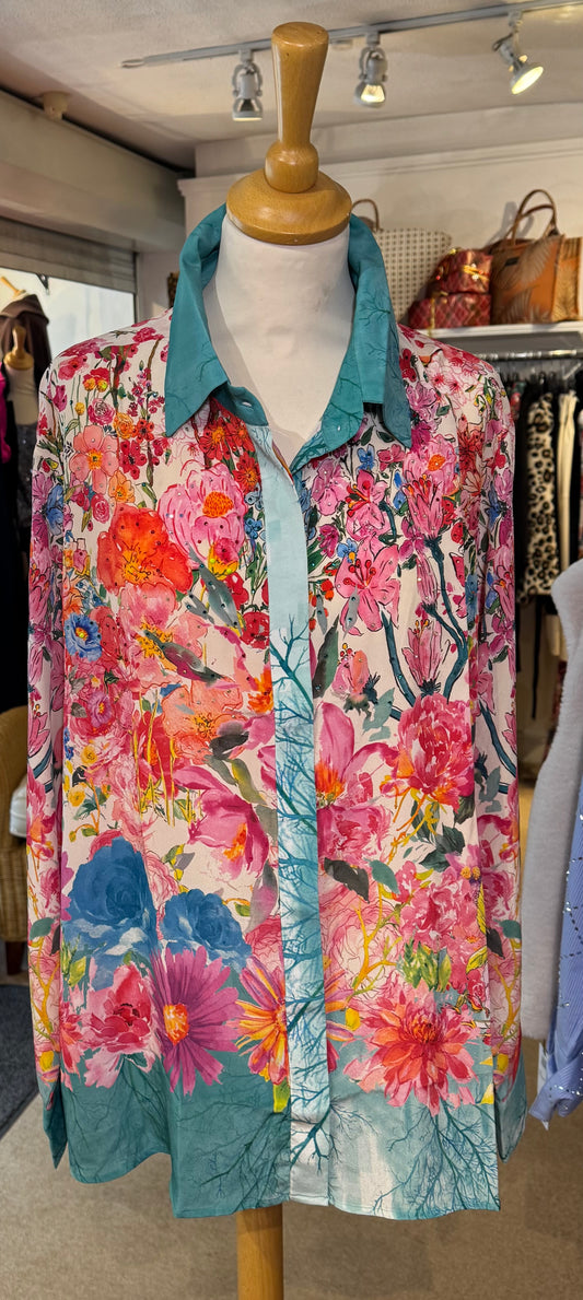 Inoa Anaya Shirt Silk Jardin Magnifique
