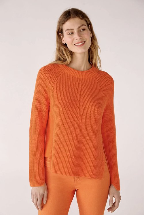 Oui Hot Coral Jumper with Zip
