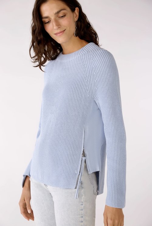 Oui Bel Air Blue Jumper with Zip