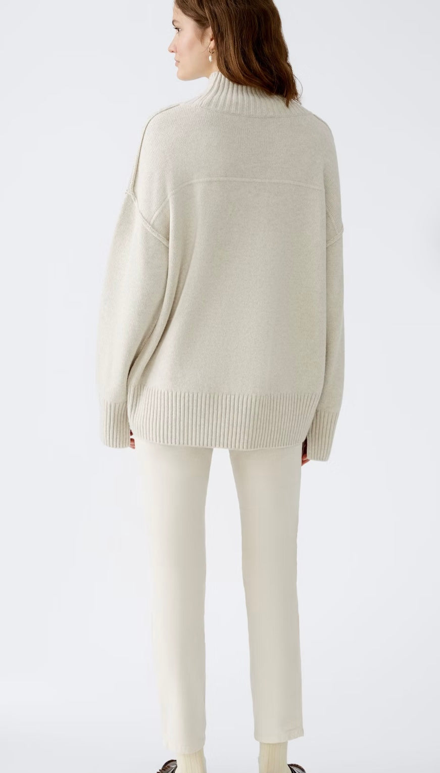 Oui Light Beige Wool Pullover