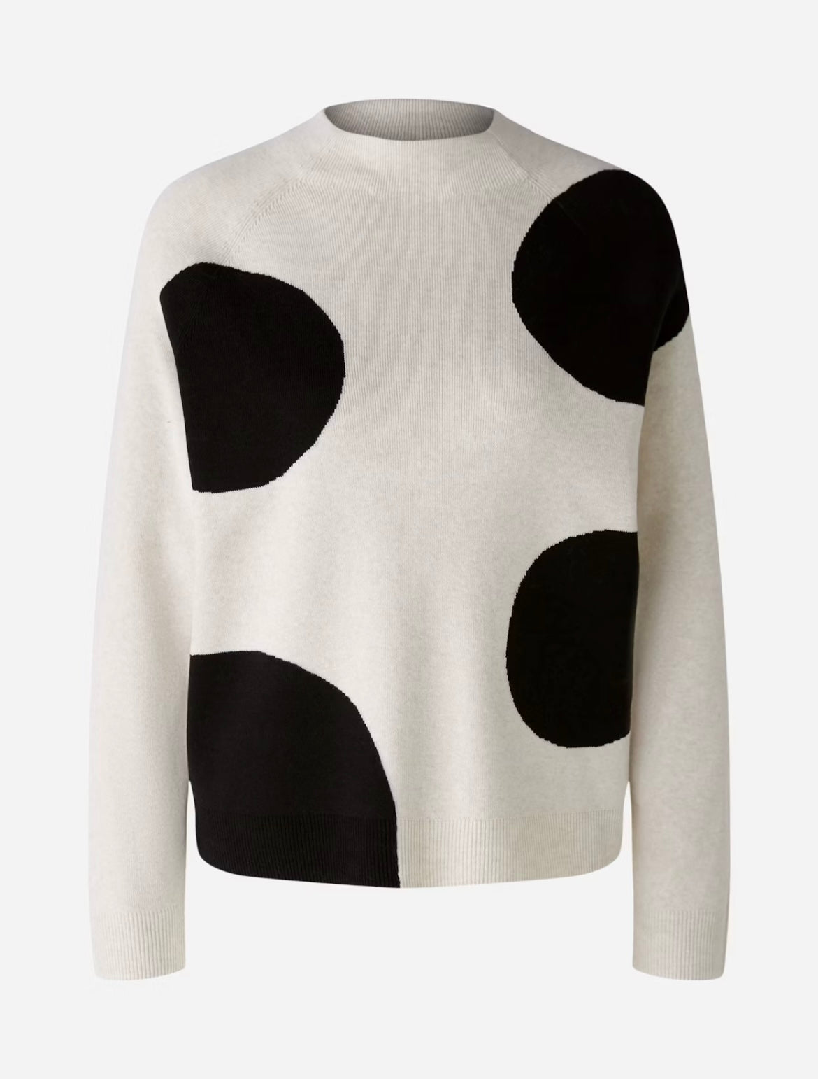 Oui White and Black Polka Dot Jumper