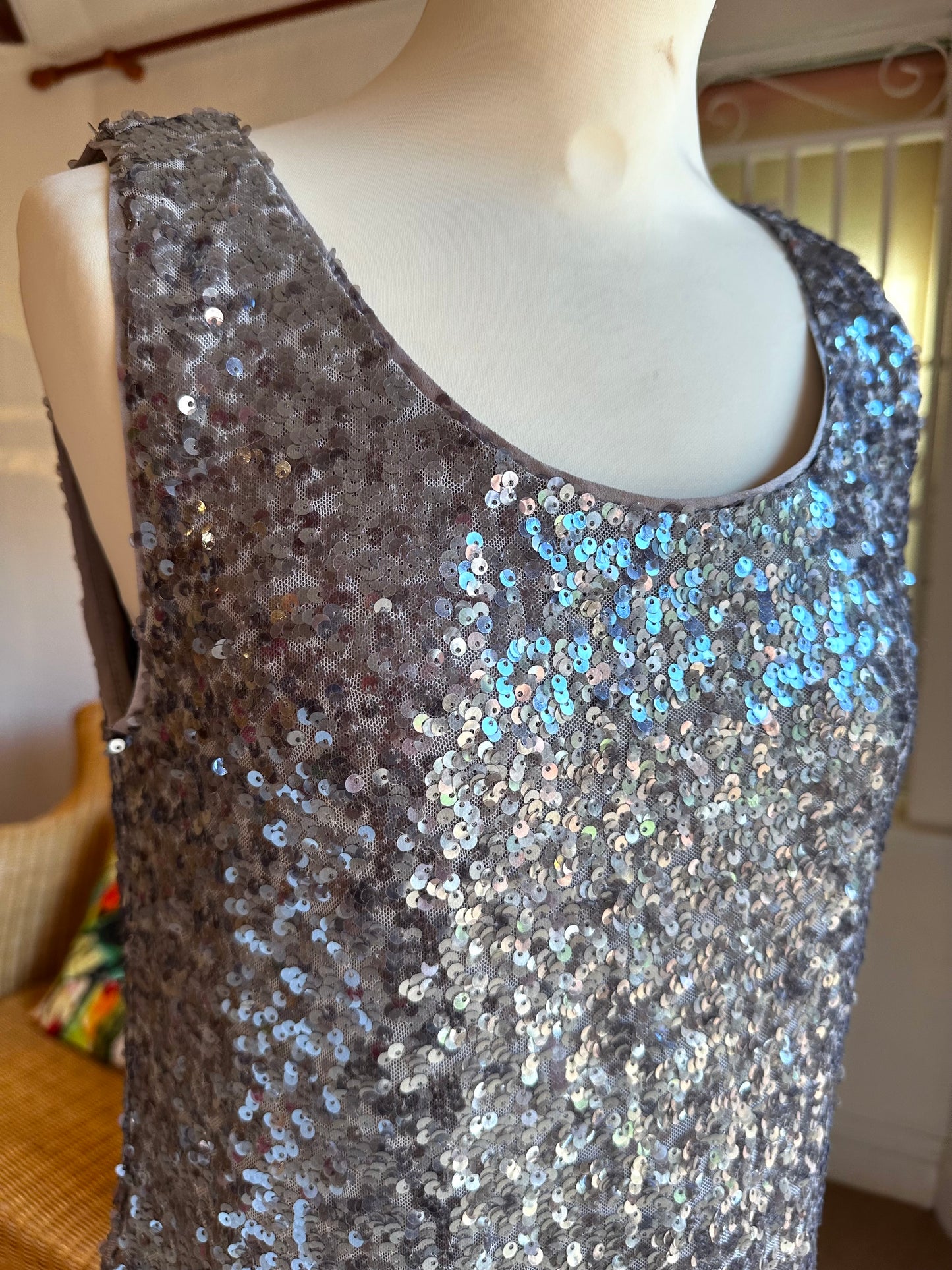 Penny Black Sequin Vest Top    Grey