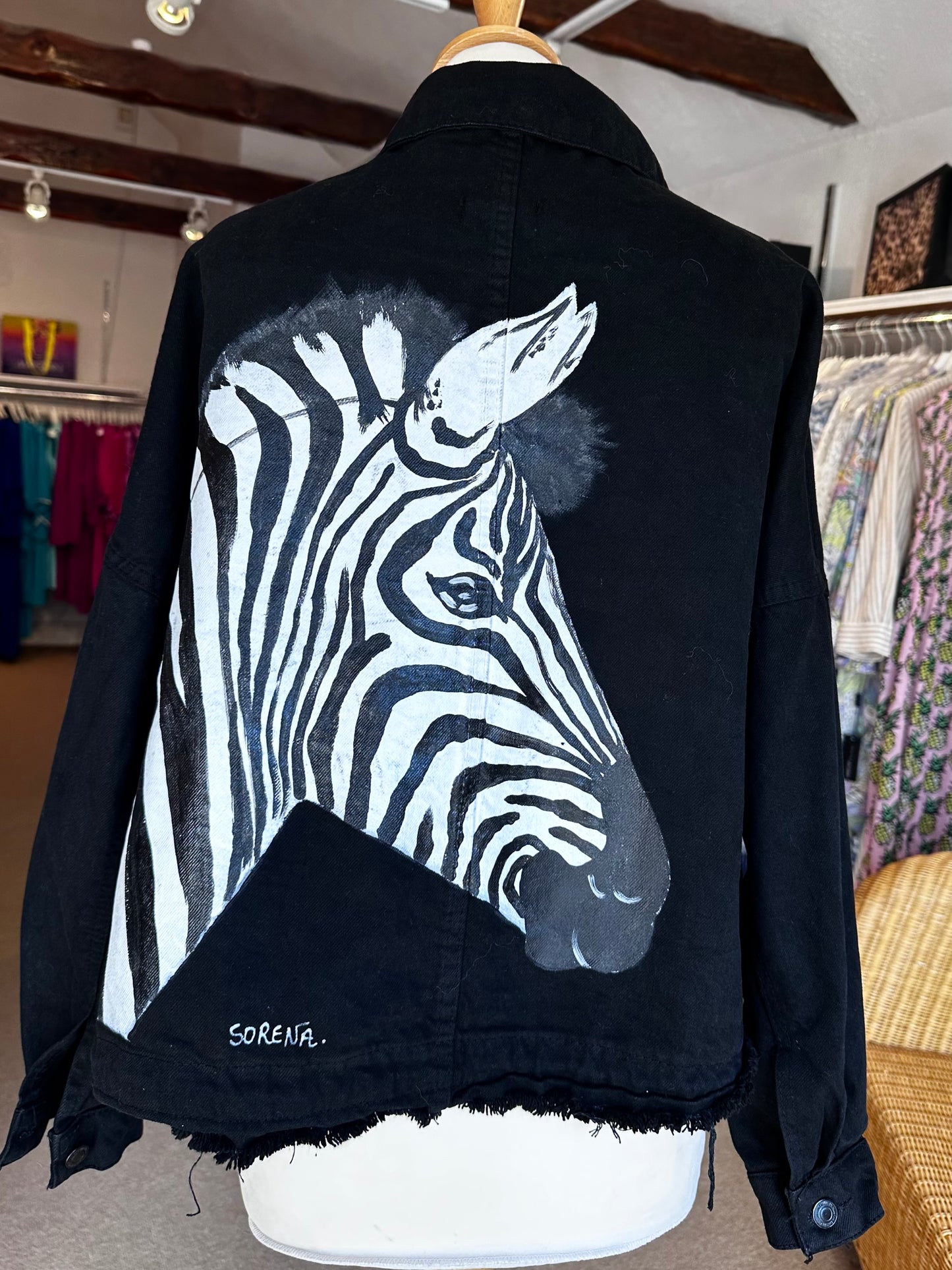 Sorena Hand-Painted Denim Jacket