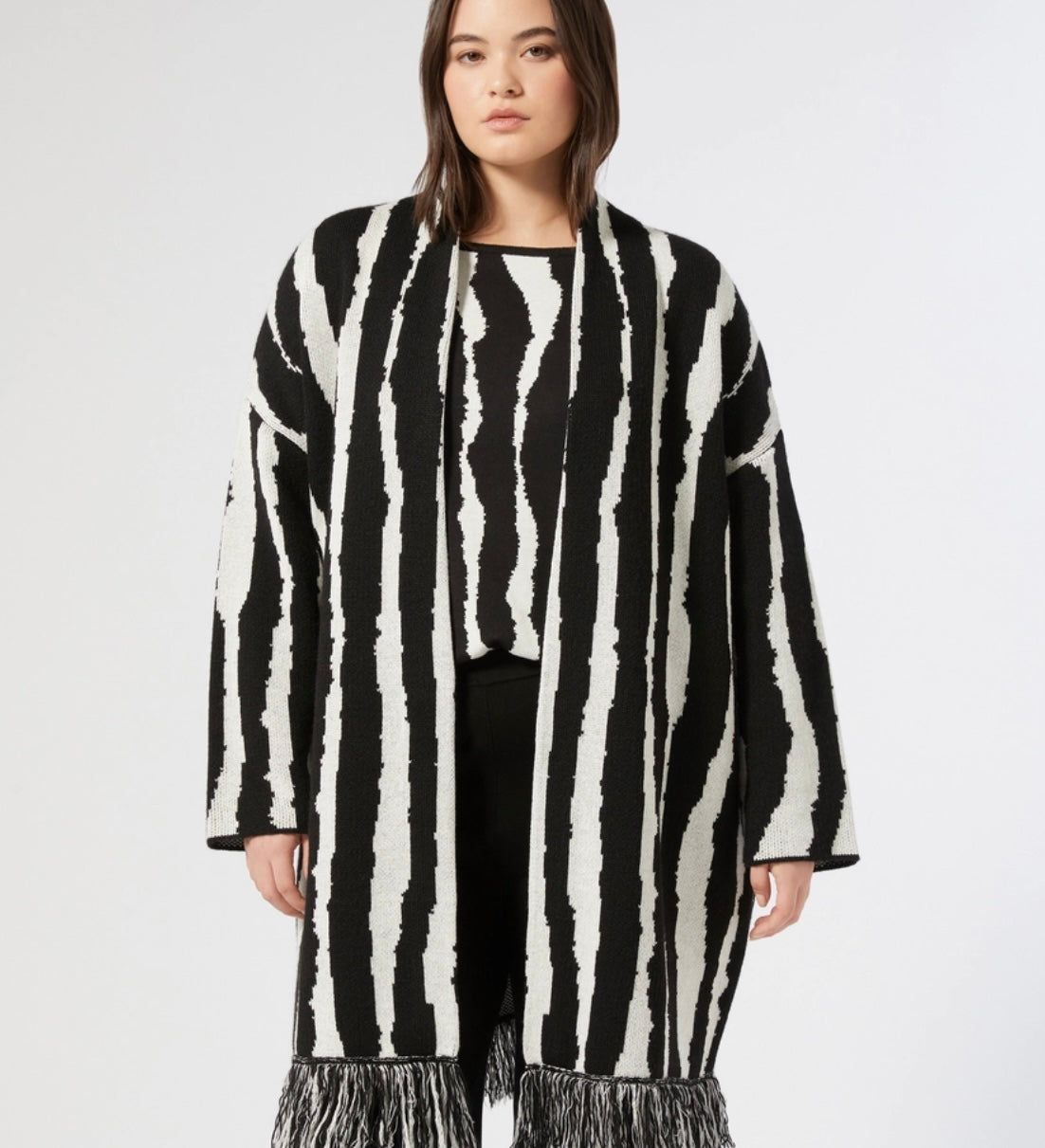 Marina Rinaldi Jacquard Knit Coat