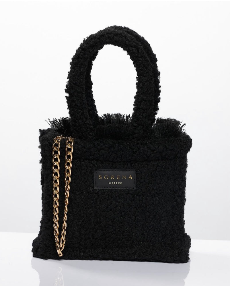 Sorena Black Teddy Mini Tote