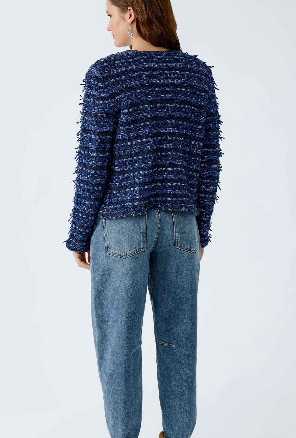 Oui Dark Blue Knit Jacket