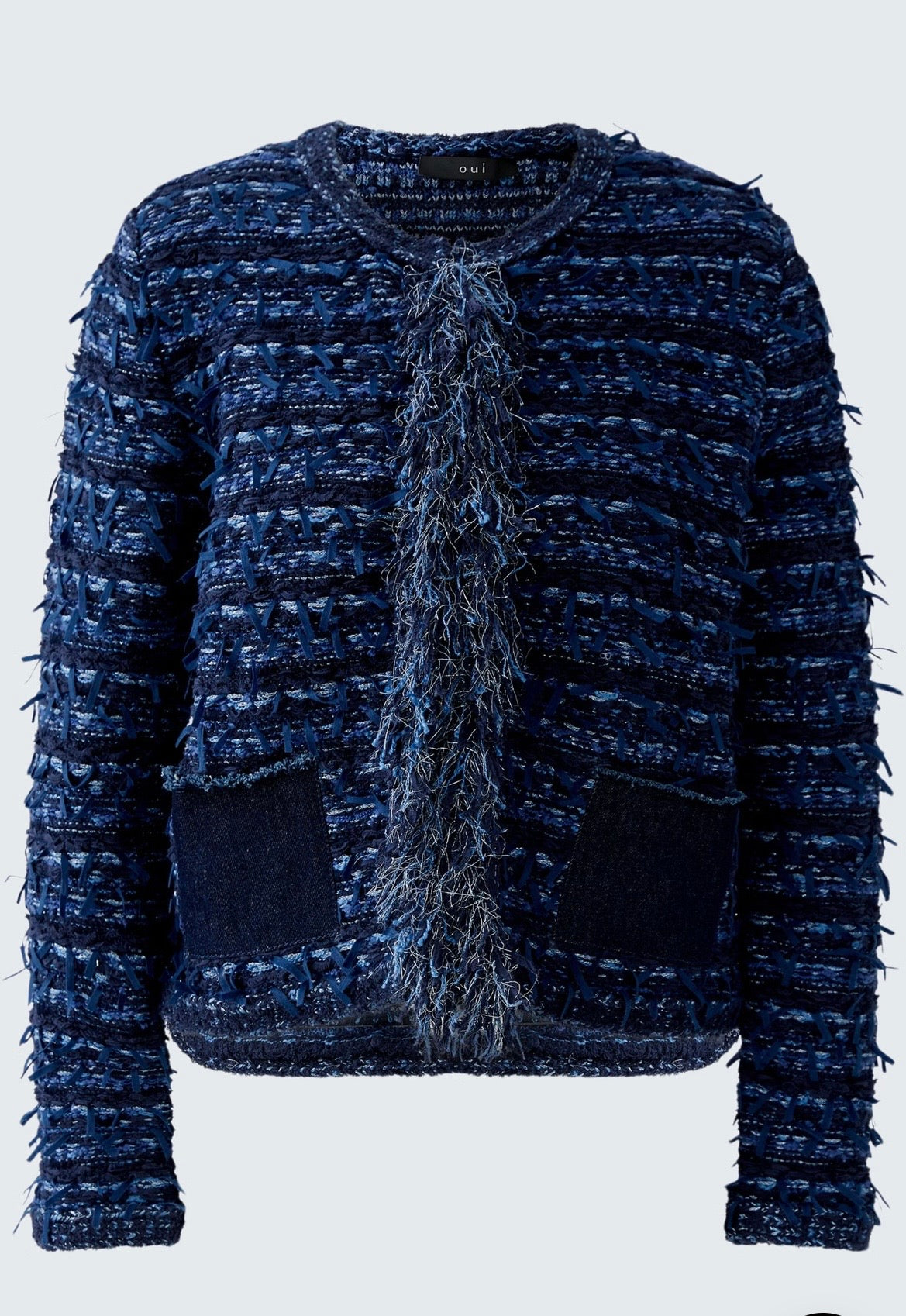 Oui Dark Blue Knit Jacket