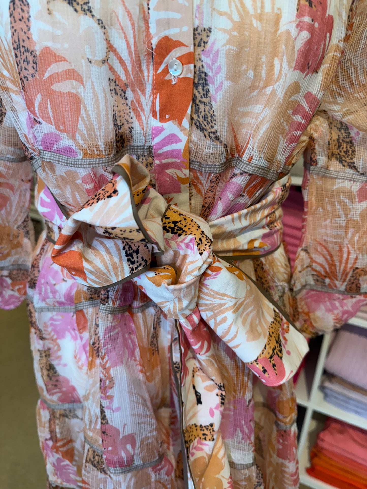 Fuego Chiffon Tiered Cheetah Print Dress