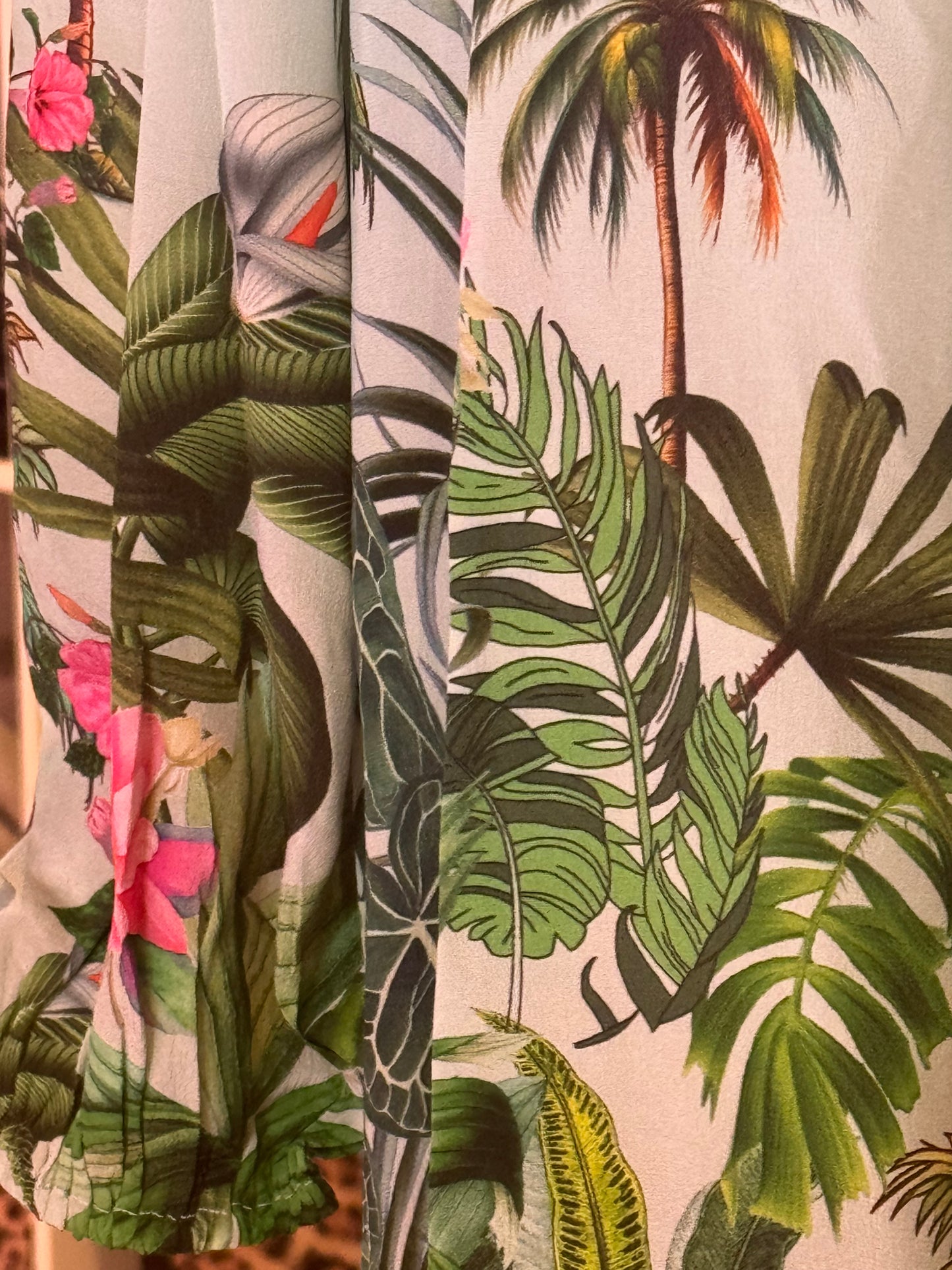Inoa Allium Silk Tunic Dress Palm Green