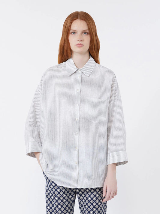 Weekend MaxMara Striped Linen Canvas Shirt