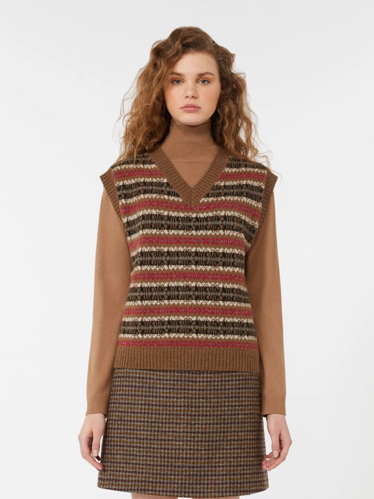 Weekend MaxMara Wool and Alpaca Jacquard Gilet