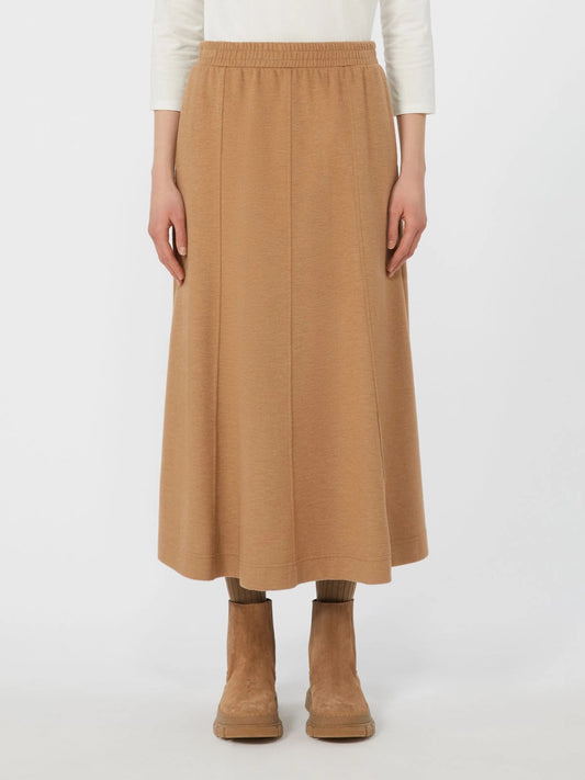 Weekend MaxMara Drap-Effect Camel Skirt