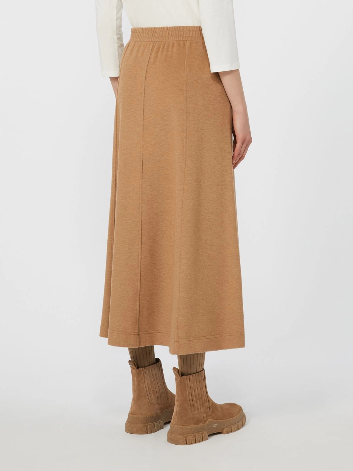 Weekend MaxMara Drap-Effect Camel Skirt