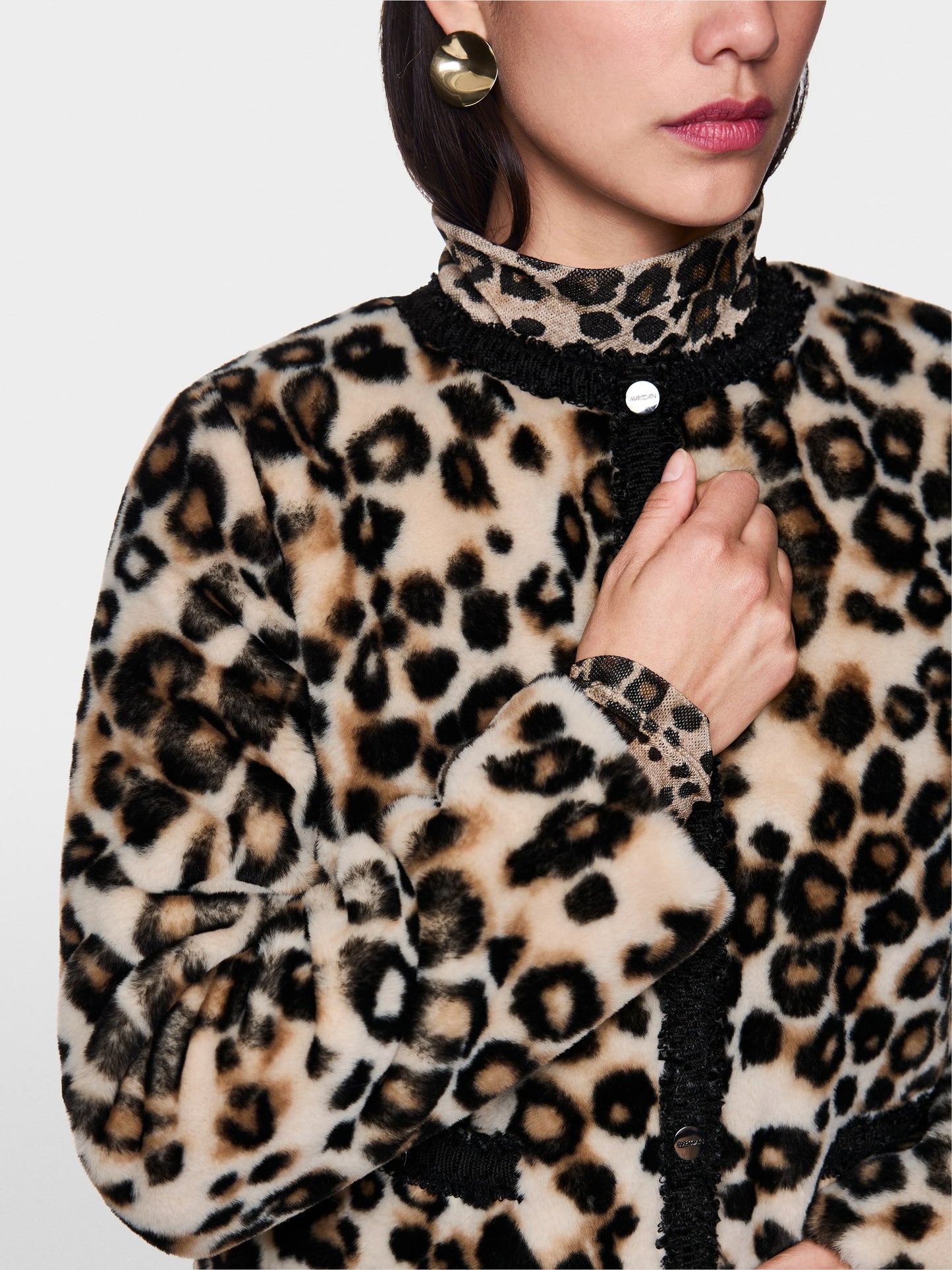 Marc Cain Short Leopard Print Jacket ZC 12.04 W41