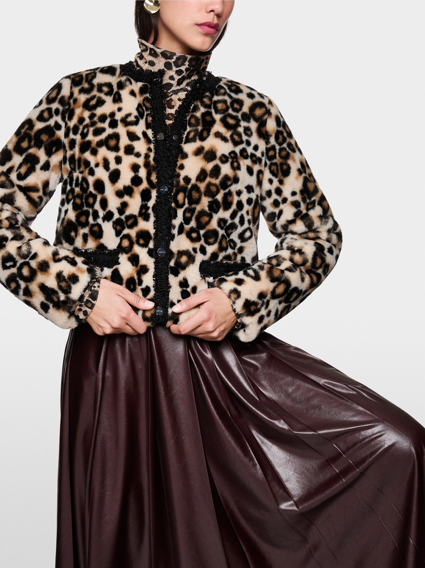 Marc Cain Short Leopard Print Jacket ZC 12.04 W41