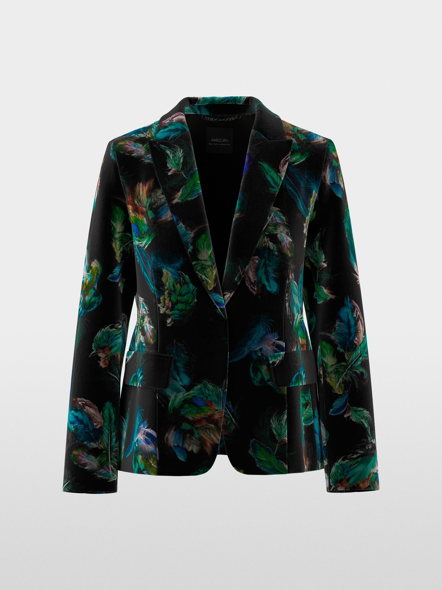 Marc Cain Velvet Blazer with Feather Print