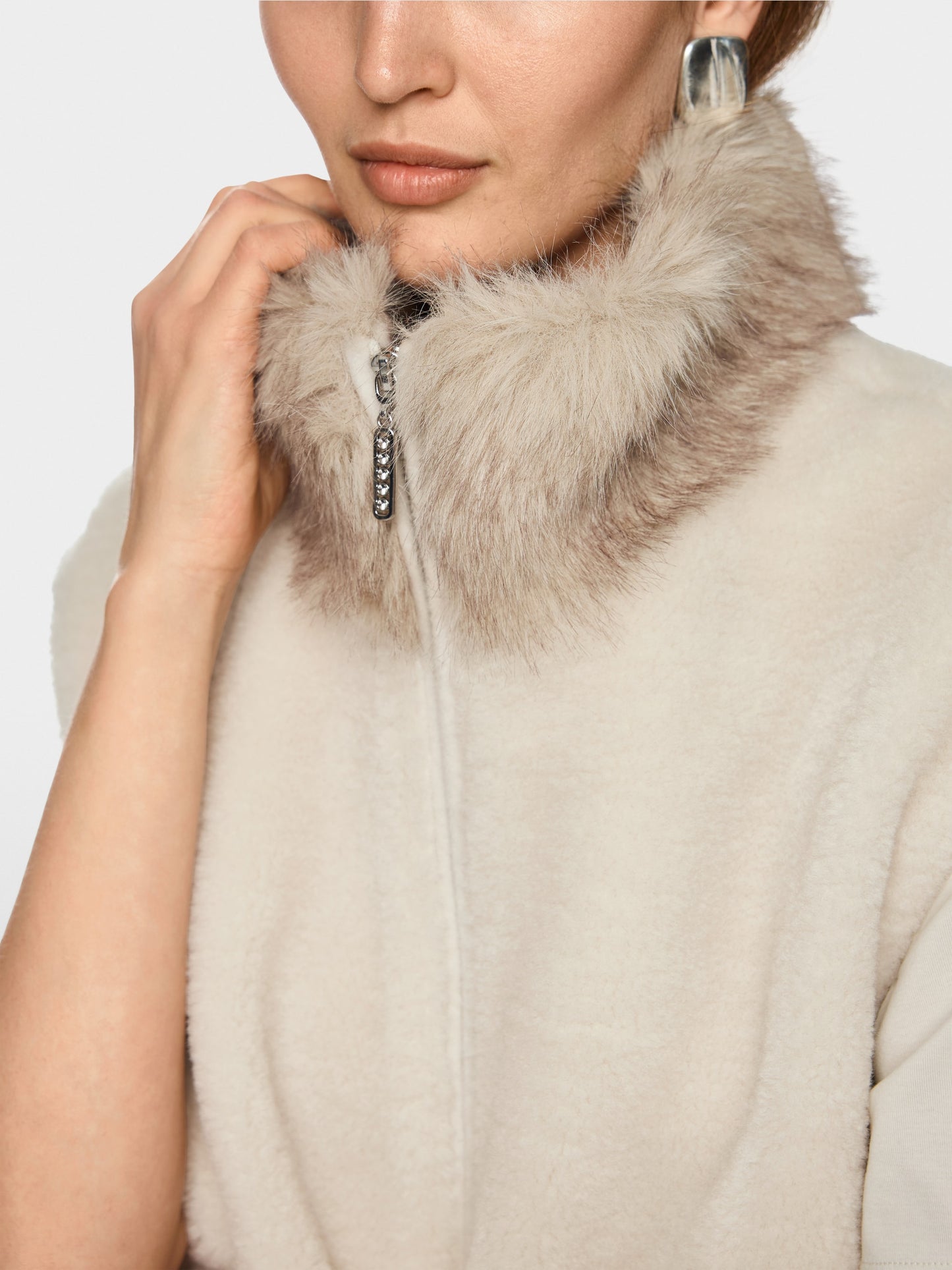 Marc Cain Waistcoat with Faux Fur