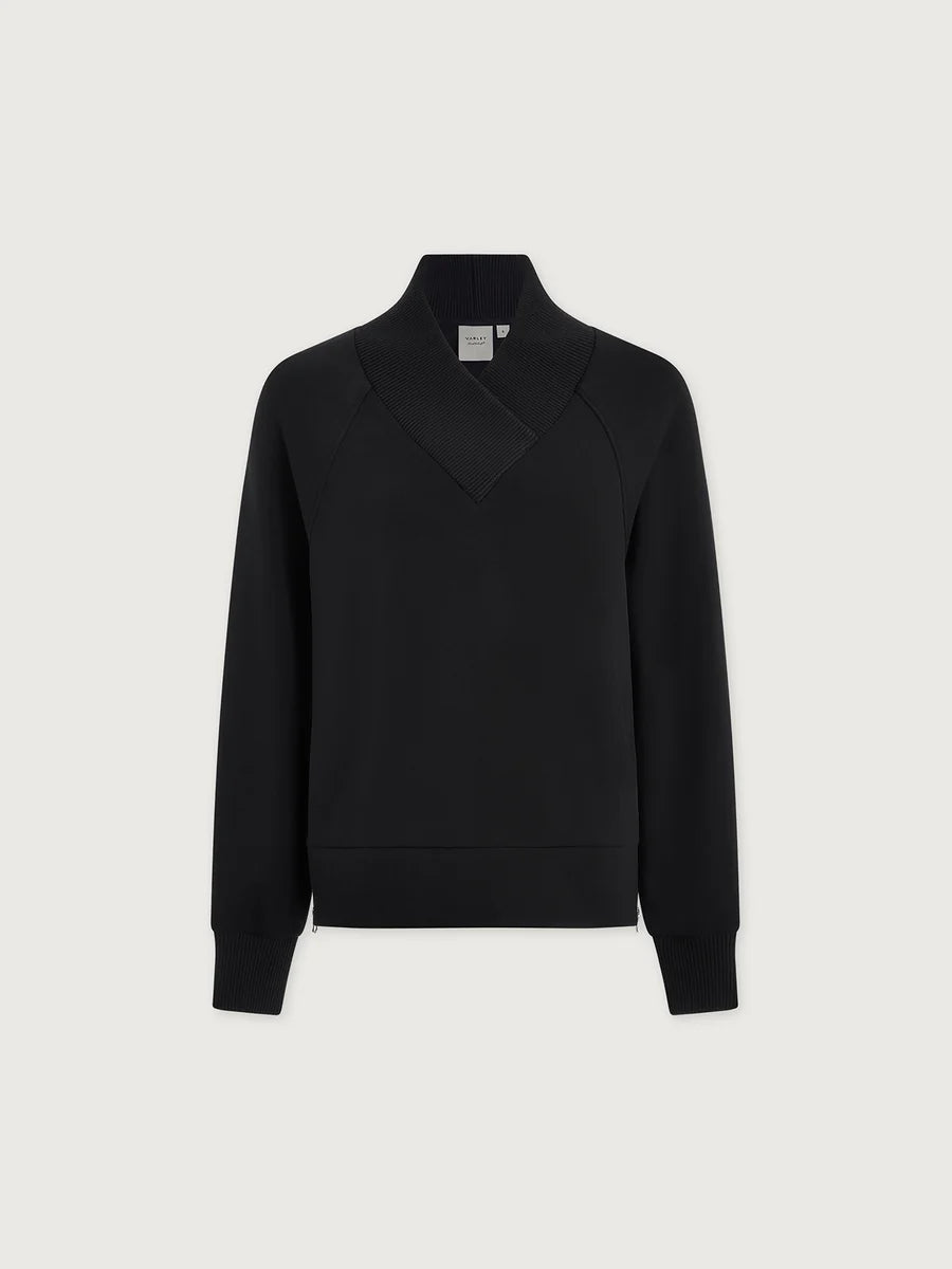 Varley Macie Zip-Hem Sweater - Black VAR03585