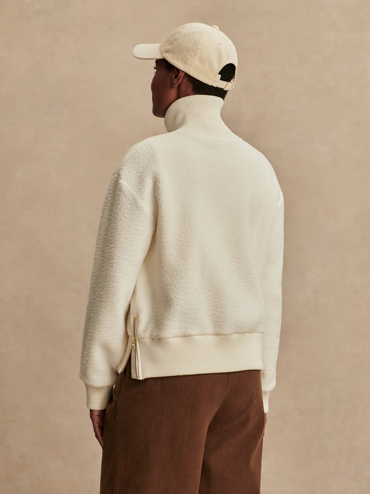 Varley Roselle Half Zip Fleece in Egret