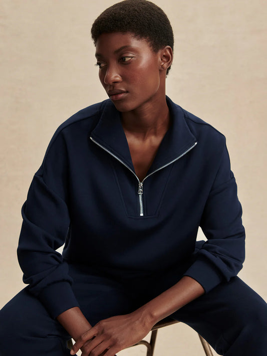 Hawley Half Zip Sweat  Navy