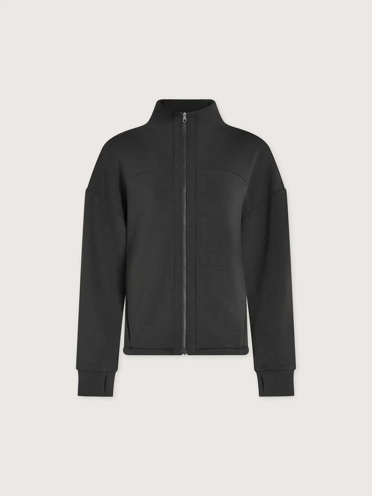Varley Tayah Zip-Through Sweat in Dark Resin