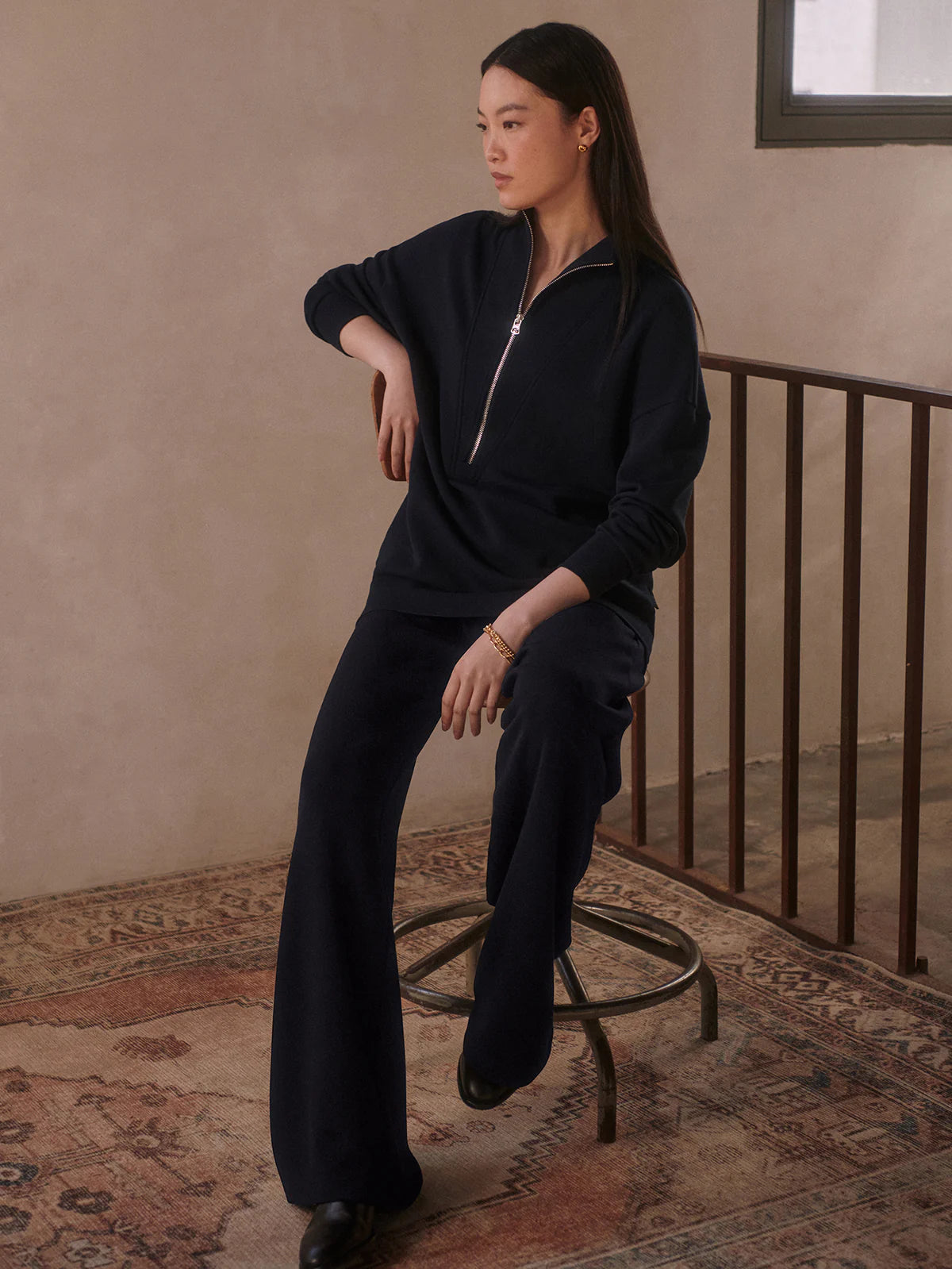 The Extra Wide Leg Pant 29.5"  Navy