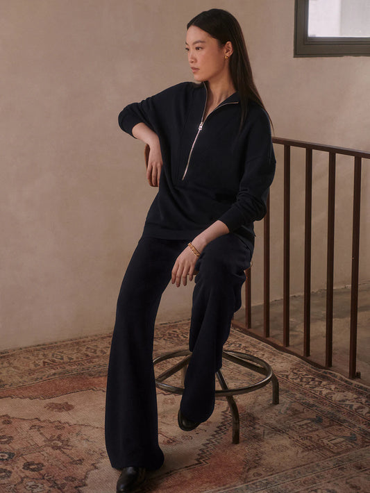 The Extra Wide Leg Pant 29.5"  Navy