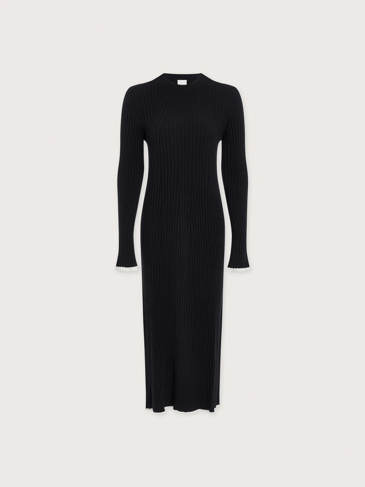 Axel Rib Knit Midi Dress  Black