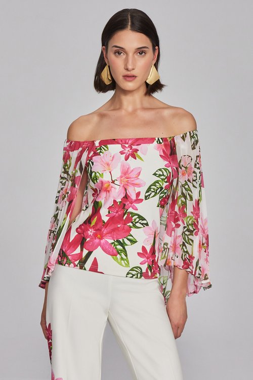 Joseph Ribkoff Floral Drop Sleeve Top 241780
