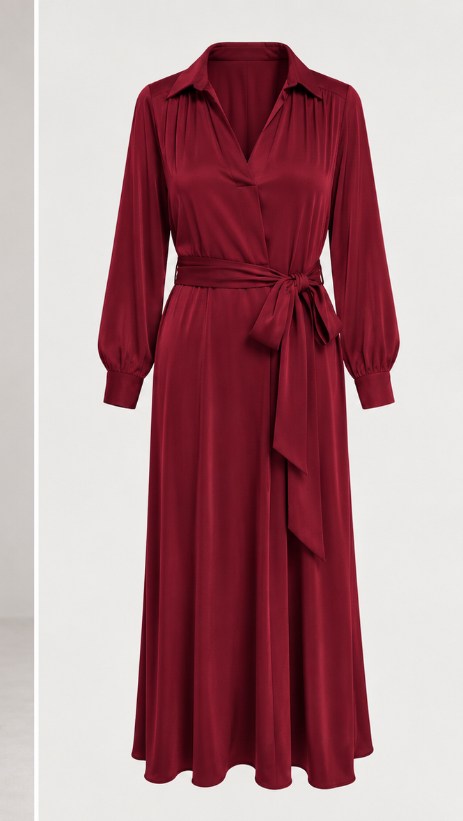 Nouvelle Silk95five Sahara Merlot Dress