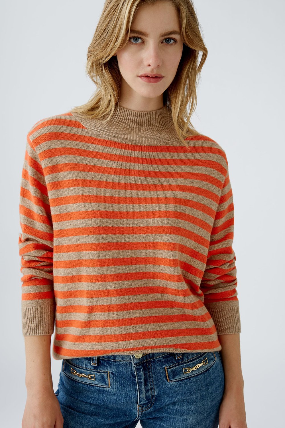 Oui Stone Red Turtleneck Jumper