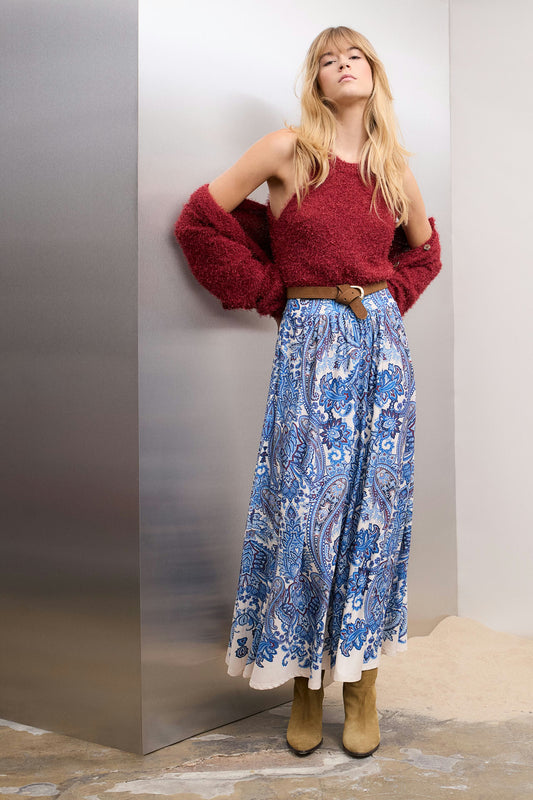 Oui Blue Maxi Skirt