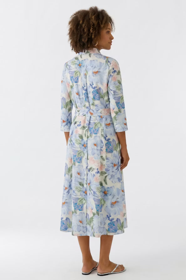 Oui Light Blue Floral Midi Dress
