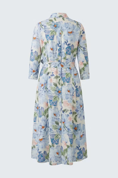 Oui Light Blue Floral Midi Dress