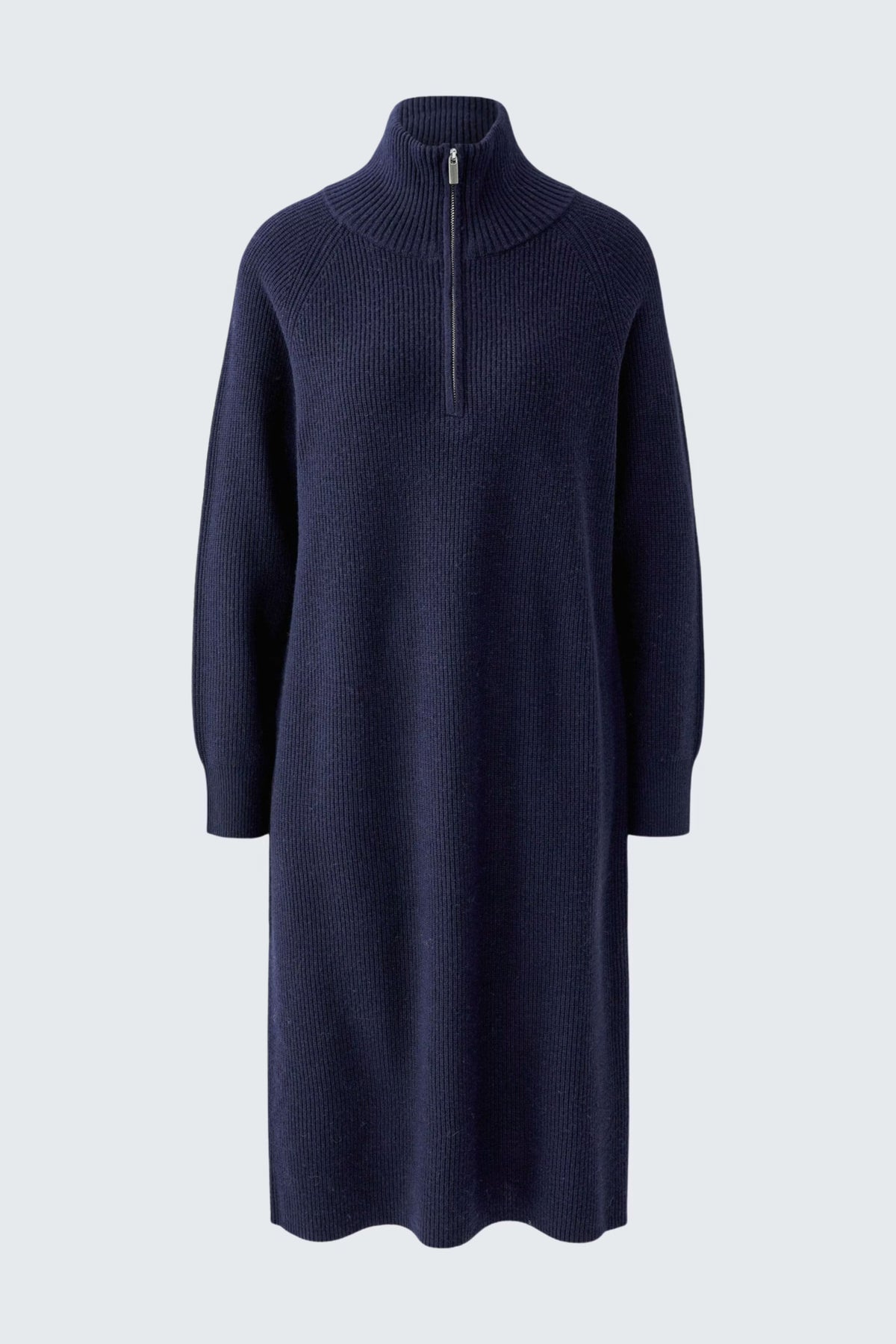 Oui Zip Knitted Dress - Navy