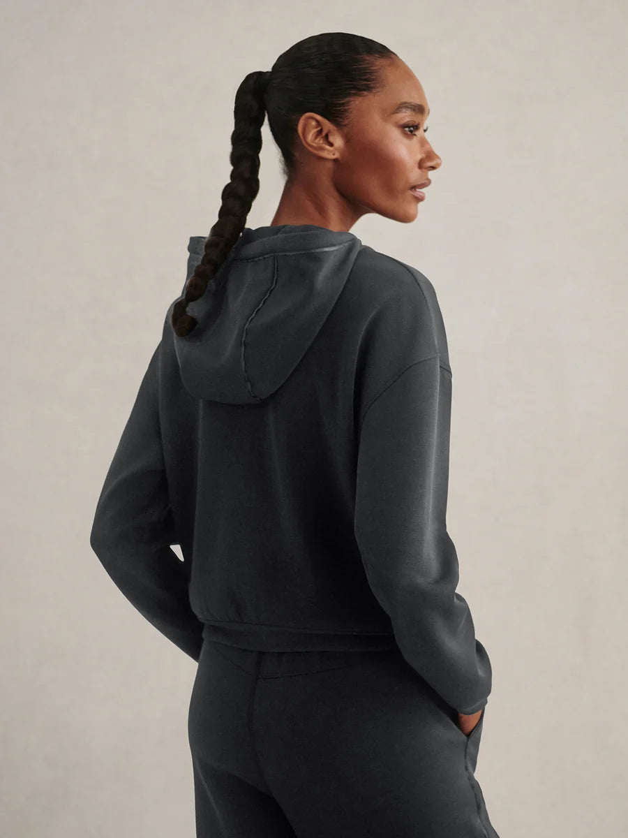 Varley Jorgie Zip-Through Hoodie - Slate Black VAR03567