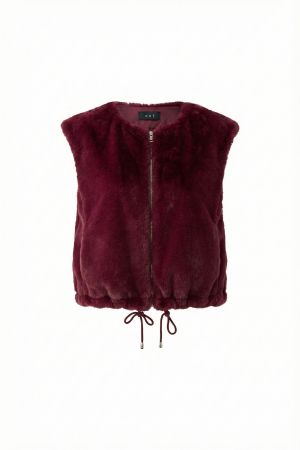 Oui Bramble Berry Waistcoat  Faux Fur