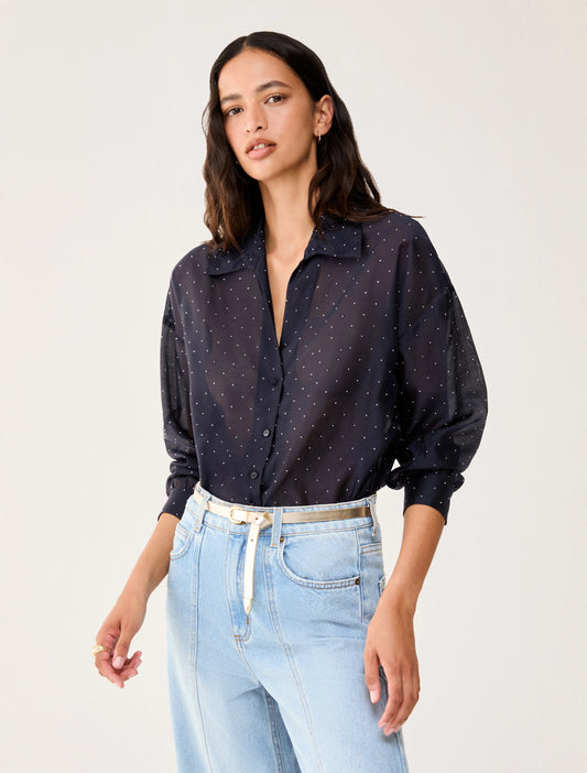 PennyBlack Voile Shirt with Rhinestones   PSPGIOSTRA