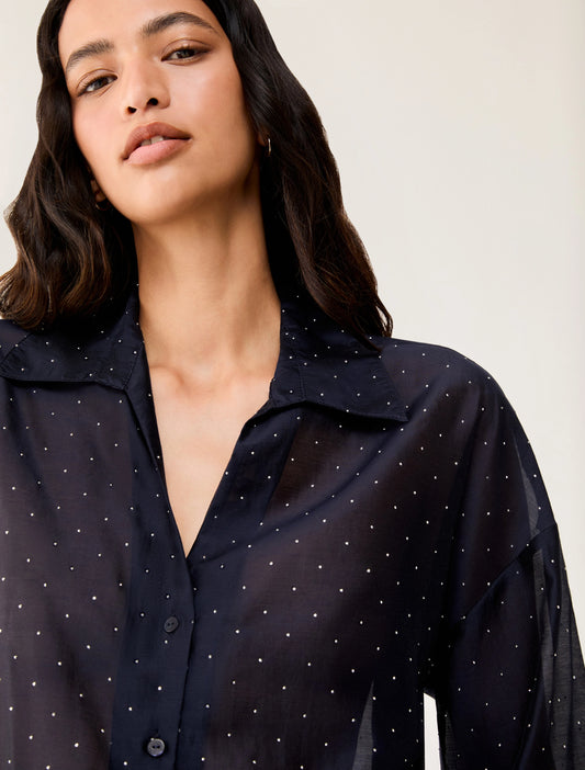 PennyBlack Voile Shirt with Rhinestones   PSPGIOSTRA