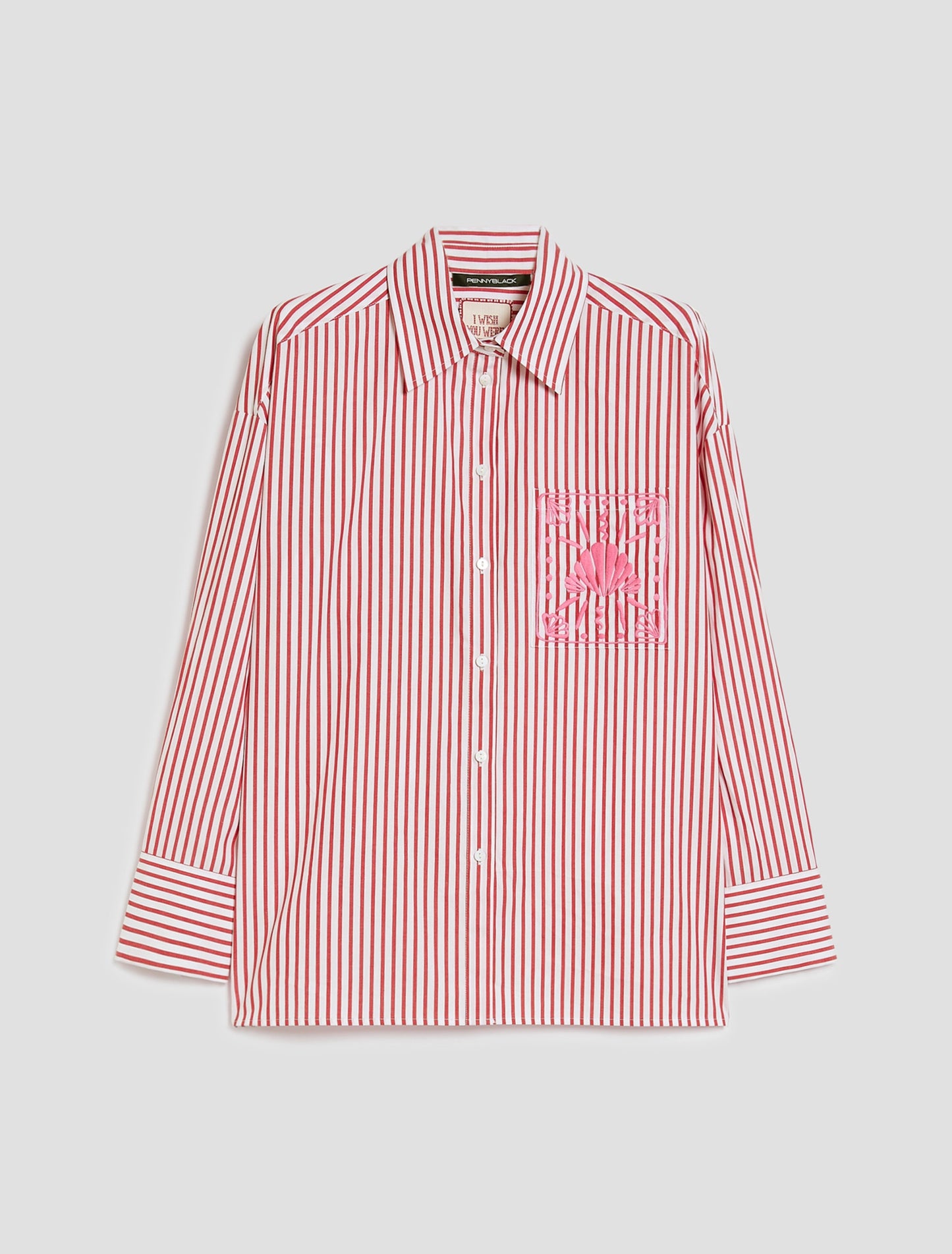 Penny Black Poplin Shirt with Embroidery  Bricetta