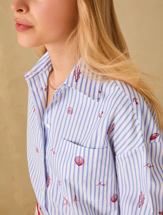 Penny Black Poplin Shirt with Embroidery  Bricetta