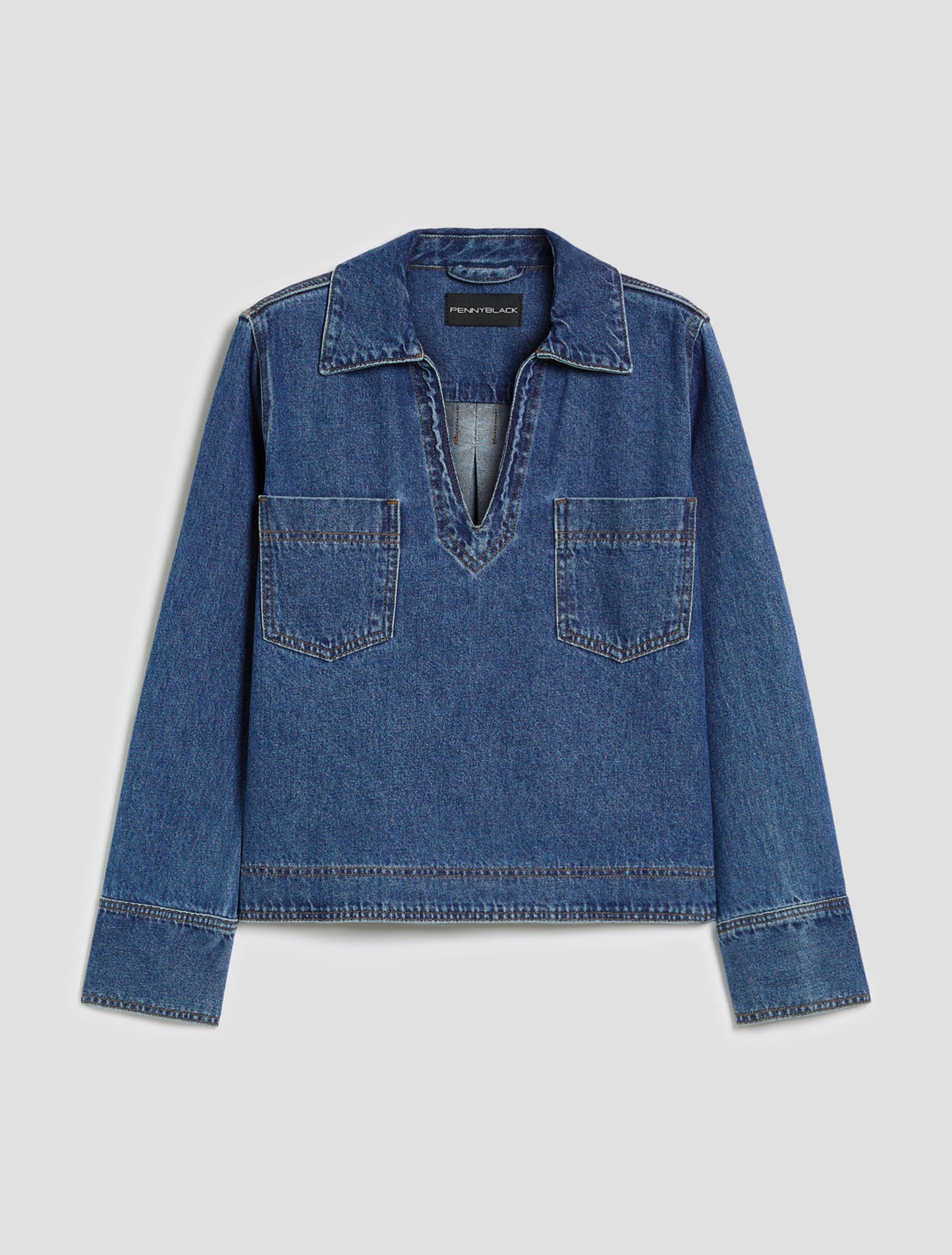 PennyBlack Boxy-Cut Denim Blouse