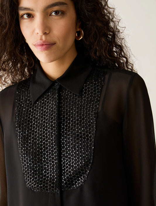 PennyBlack Sequin Chiffon Blouse    PBPAQUILA