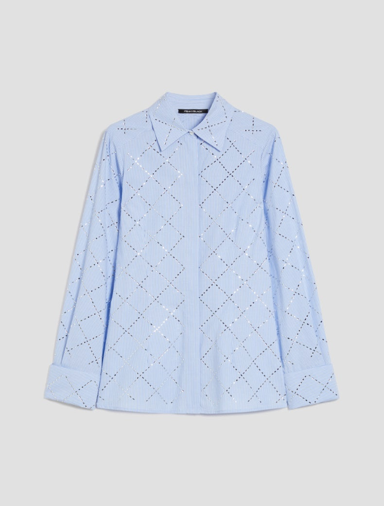 Penny Black Slim-Fit Rhinestone Shirt  Toast