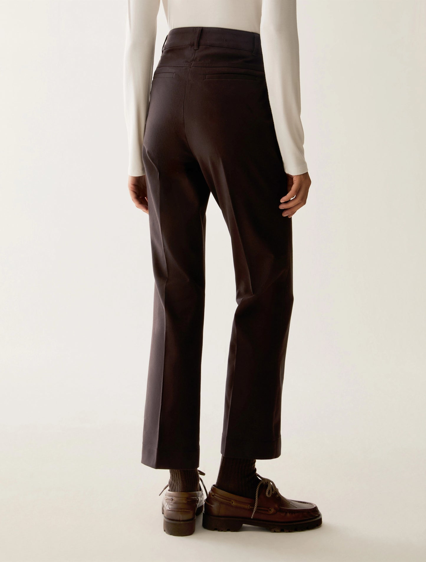 Iblues Mini-flare cut trousers - DARK BROWN
