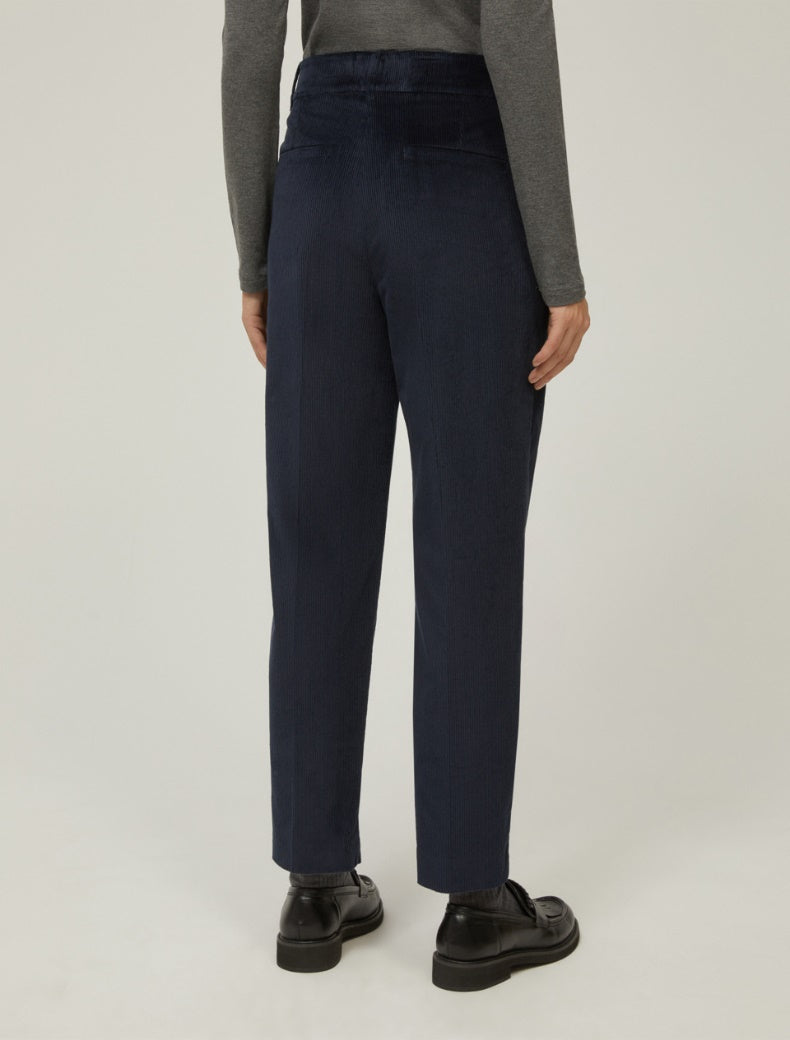 PennyBlack Navy Velvet Corduroy Carrot Trousers  Corozo