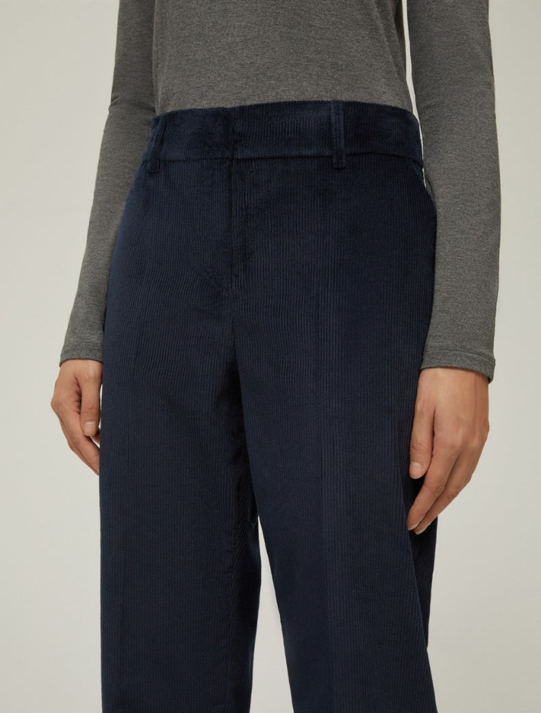 PennyBlack Navy Velvet Corduroy Carrot Trousers  Corozo