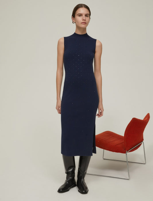 Pennyblack  Knit dresswith micro stud detail  Navy  Bolobi