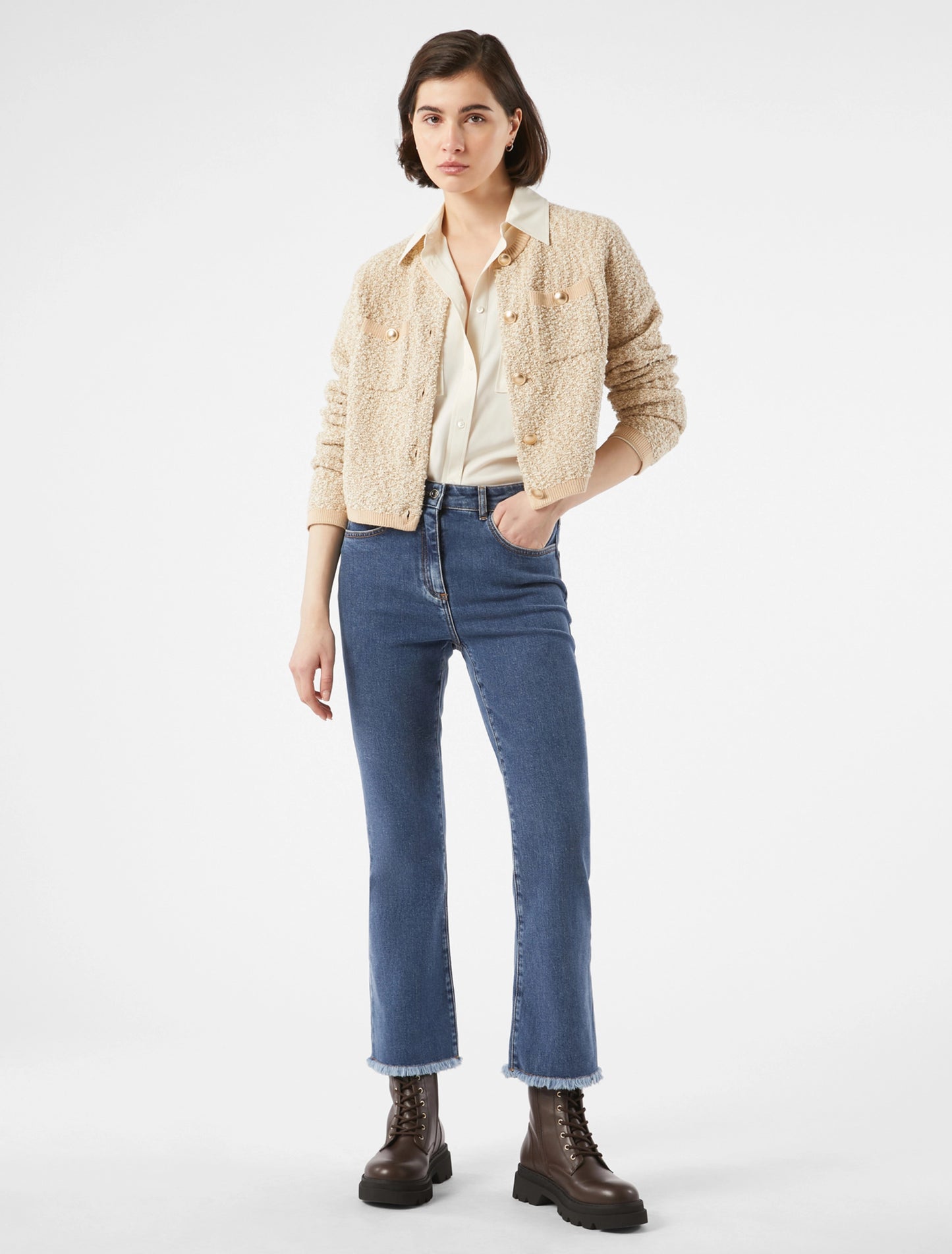 Penny Black Nicolas Cardigan in Sand