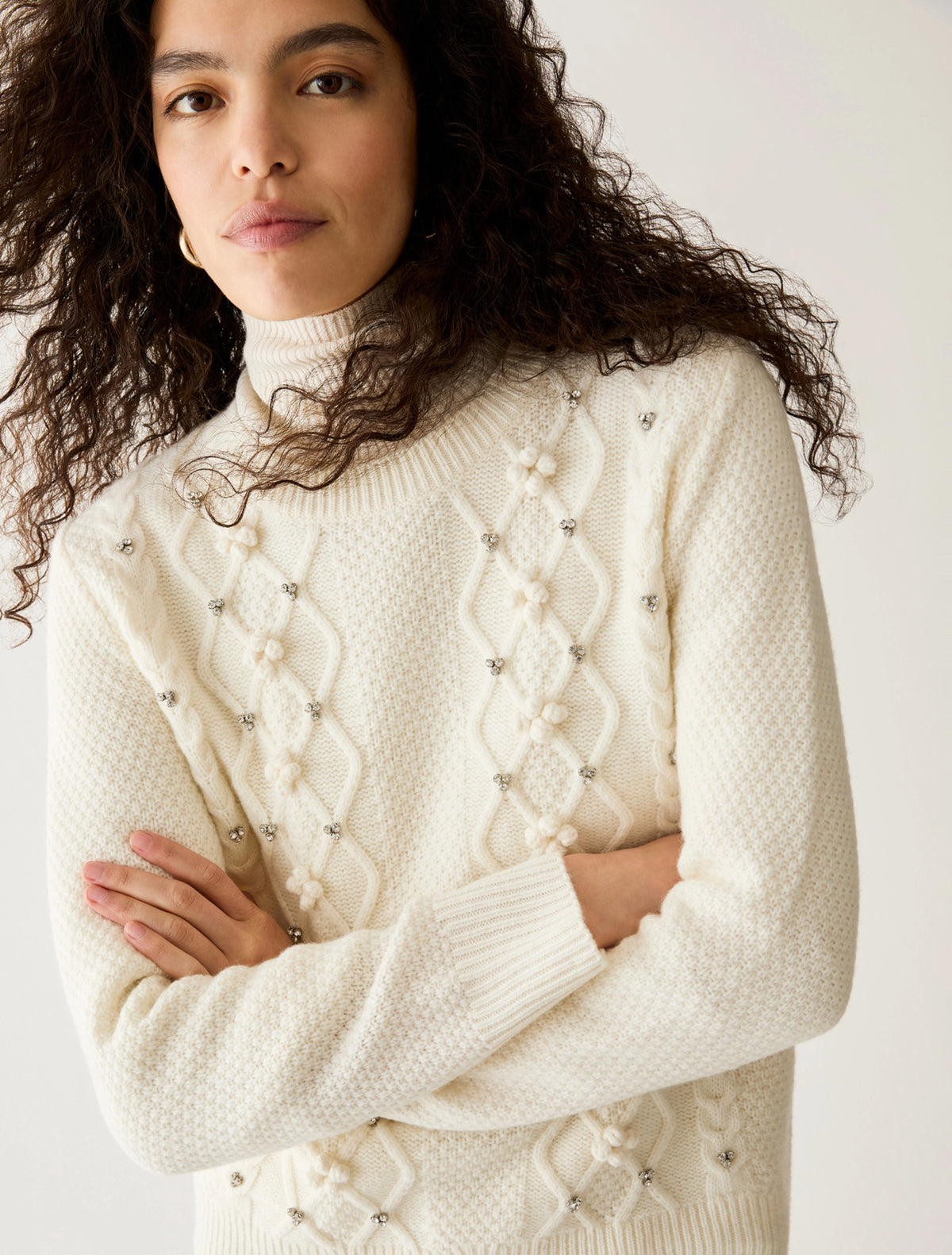 PennyBlack Ivory Jumper with Diamond and Rhinestones  PBPorata